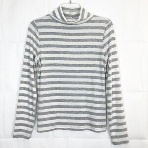 A New Day I Mock Neck Striped Long Sleeve Top Size S